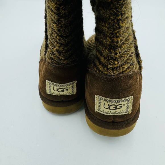 Ugg Classic Cardy Knit Sweater Boots Confetti Brown Green Size 8 - Picture 6 of 11
